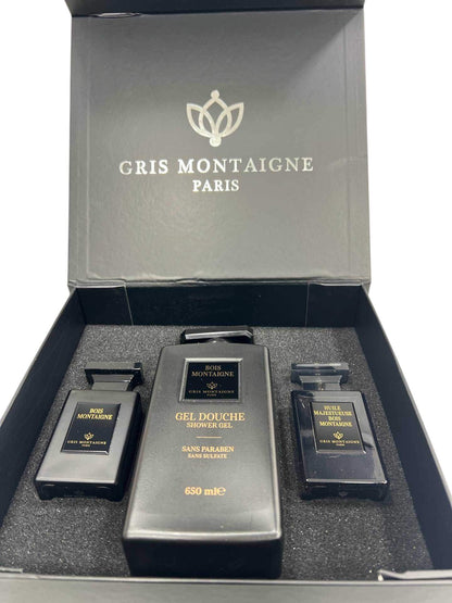 COFFRET BOIS MONTAIGNE (PARFUM, HUILE ET GEL DOUCHE) DE GRIS MONTAIGNE – Parfum Grande Marque - FLORAYO