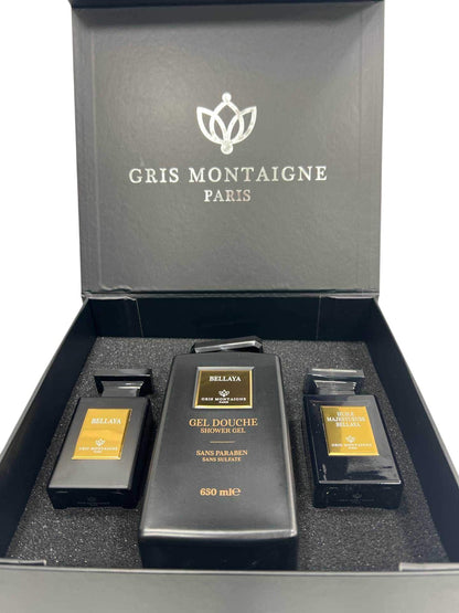 COFFRET BELLAYA (PARFUM, HUILE ET GEL DOUCHE) DE GRIS MONTAIGNE – Parfum Grande Marque - FLORAYO