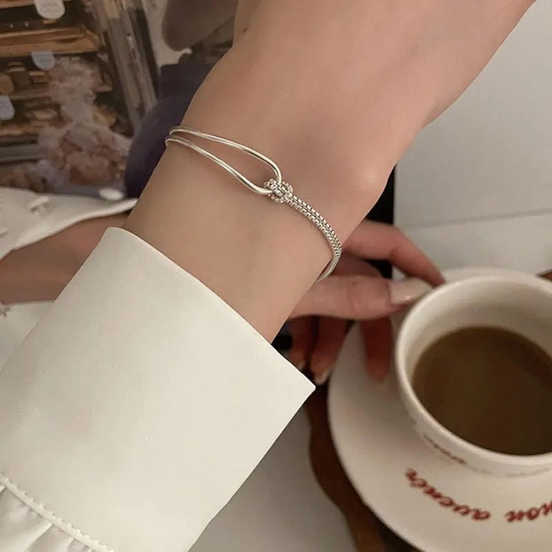 Bracelet Argent 925 Femme – Design Nœud Élégant & Ajustable | Tendance - FLORAYO
