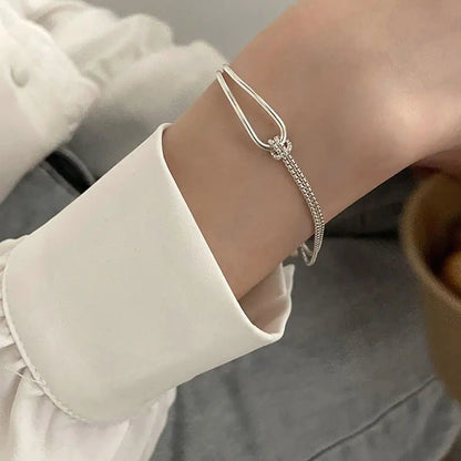 Bracelet Argent 925 Femme – Design Nœud Élégant & Ajustable | Tendance - FLORAYO