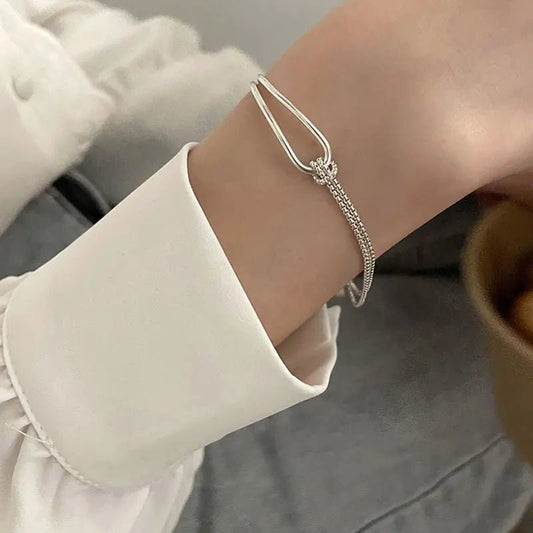 Bracelet Argent 925 Femme – Design Nœud Élégant & Ajustable | Tendance - FLORAYO